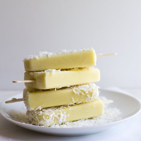 Pineapple + Coconut Popsicles