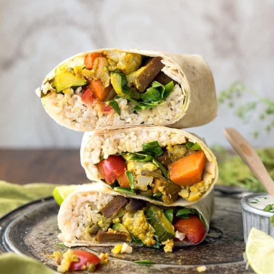 Curry Cauliflower Burritos