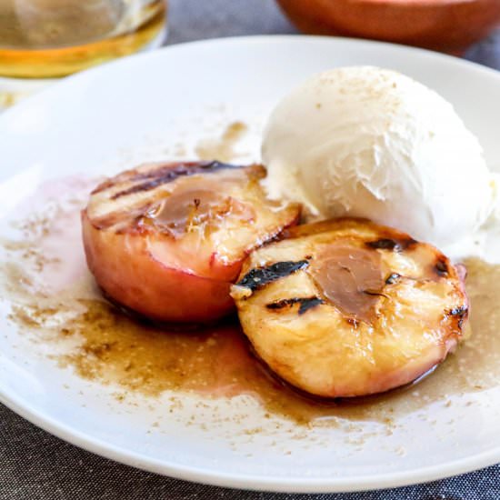 Grilled Peaches with Bourbon Sauce