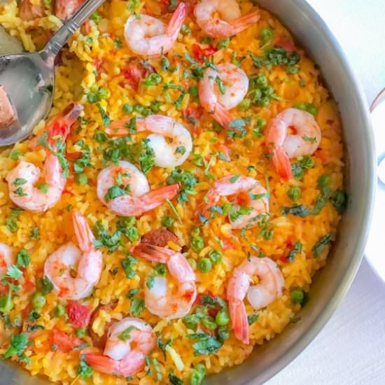 Easy Shrimp and Sausage Paella