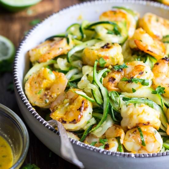 Citrus Grilled Shrimp and Zoodles