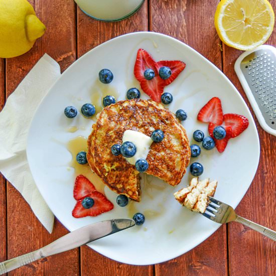 Lemon Buttermilk Rolled Oat Pancake