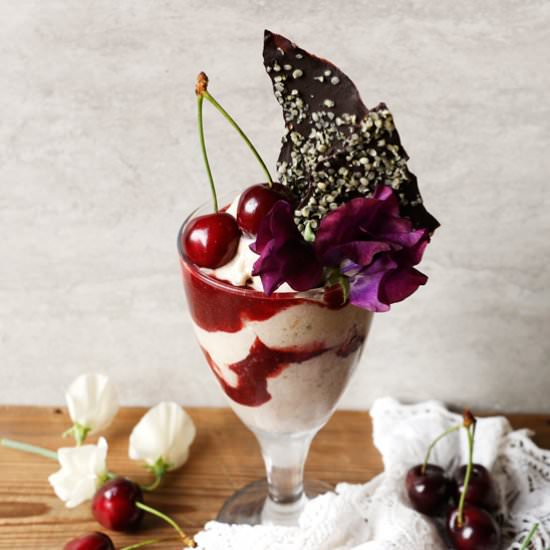 Cherry Tahini Nice Cream