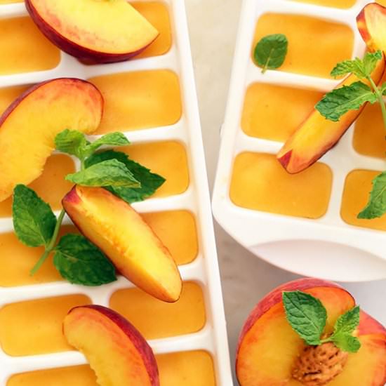 Summer Peach Ice Cubes