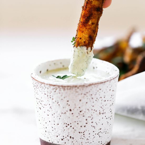 Crispy Paleo Fries and Sauce