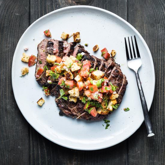 Flank Steak + Breadcrumb Salsa