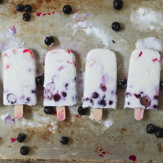 Coconut Mixed Berry Popsicles