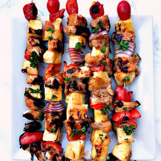 Hawaiian Pineapple Chicken Skewers