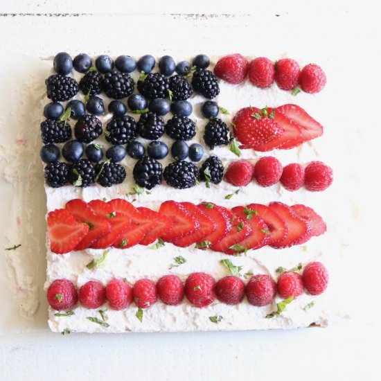 red white + blueberry flag tart