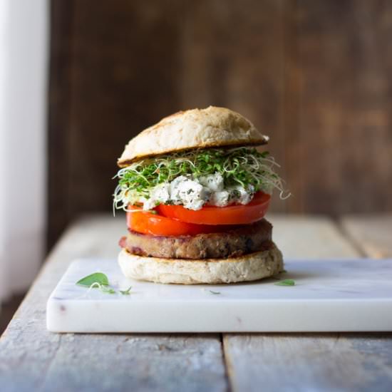 Herbed Goat Cheese Burgers