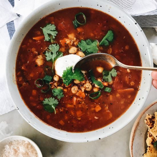 Moroccan Tomato and Chickpea Soup
