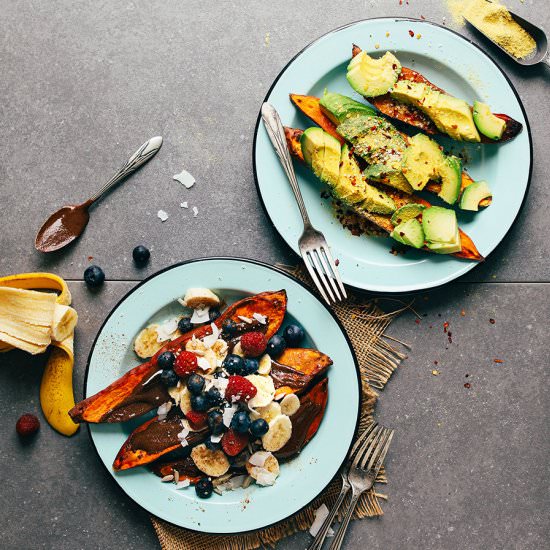 Baked Sweet Potatoes: 2 Ways!