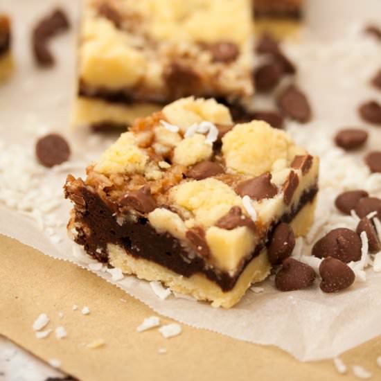Chocolate Caramel Coconut Bars