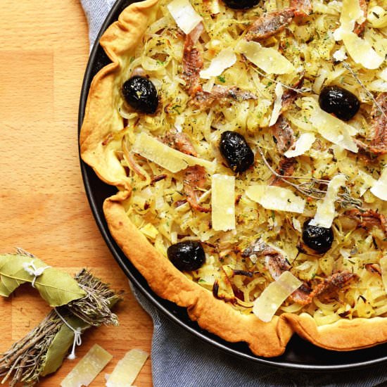 Caramelized Onion & Anchovy Tart