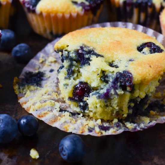 Lemon Blueberry Corn Muffins