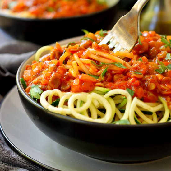 Smoky Lentil Bolognese