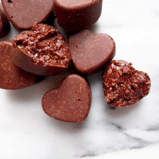 Chocolate Coconut Heart Candies