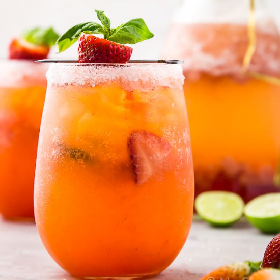 Strawberry Basil Vodka Cocktail