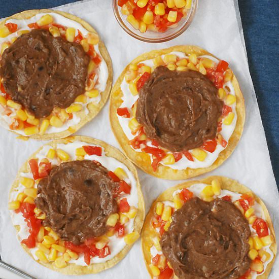 Refried Black Bean Eclipse Tostadas