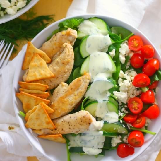 Chicken Gyro Kale Salad