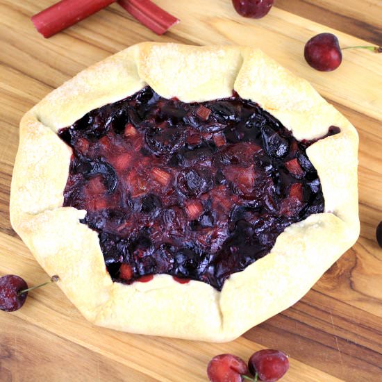Cherry Rhubarb Galette