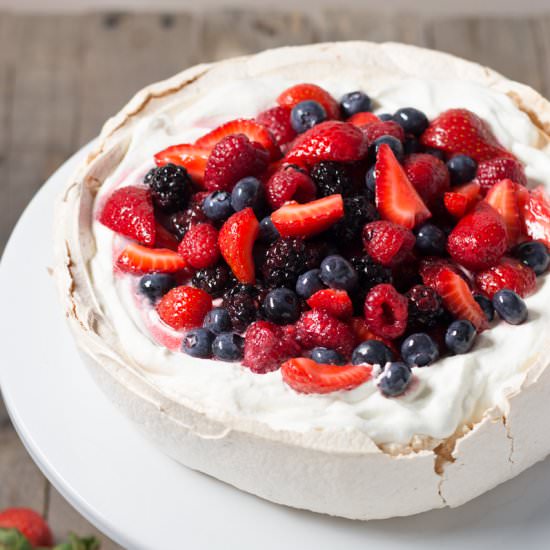 Pavlova with Mixed Berries