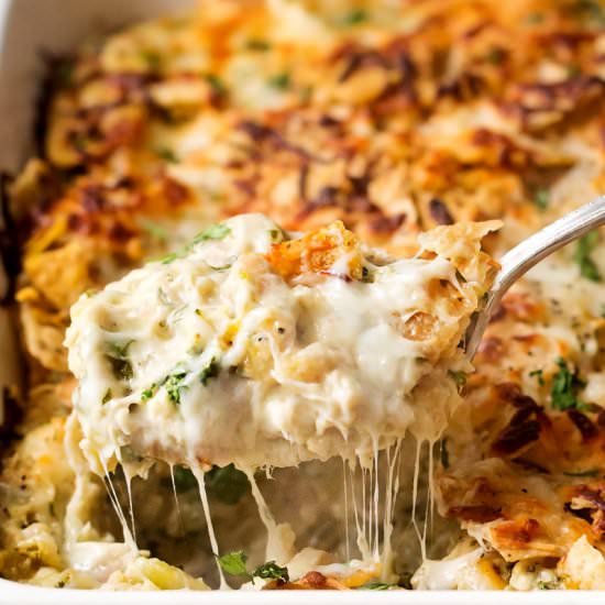 Cheesy Chicken Tortilla Casserole