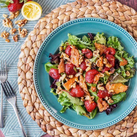 Roasted Strawberry Saganaki Salad