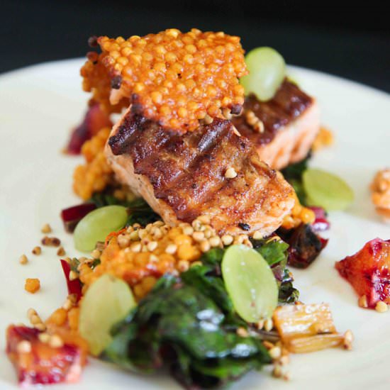 Crispy Salmon with Ruby Chard