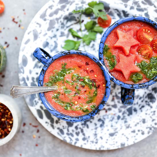 Watermelon and Tomato Gazpacho