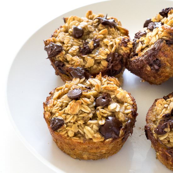Banana Chocolate Oatmeal Muffins