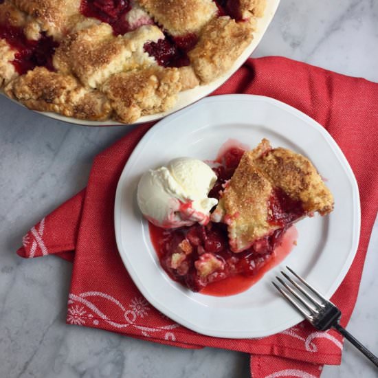 Lattice-Top Strawberry Pie