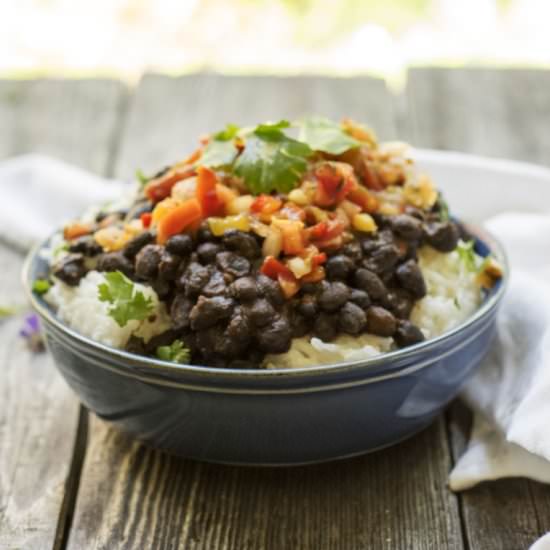 Spiced Black Beans and Coconut Rice
