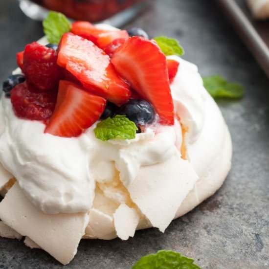 Triple Berry Mini Pavlovas