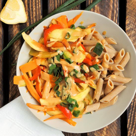 Vegan penne pad thai