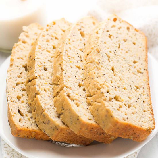 Healthy Lemon Poppy Seed Pound Cake