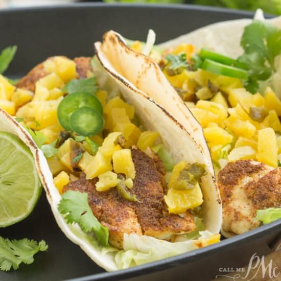 Caribbean Jamaican Jerk Fish Tacos