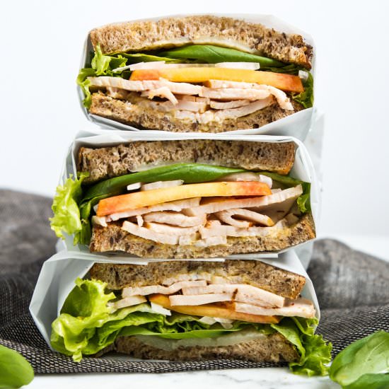 Turkey, Peach & Basil Sandwiches