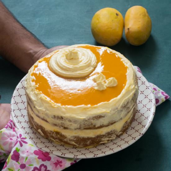 Mango cake with Glaze