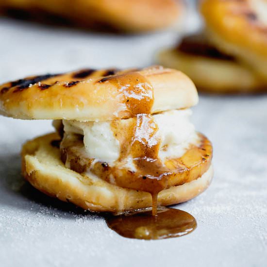 Grilled Pineapple Donut Sundaes