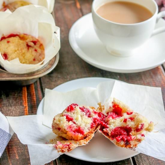 Raspberry White Chocolate Muffins