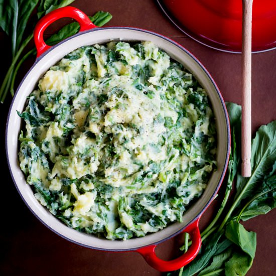 Turnip Greens Potato Mash & Cheese