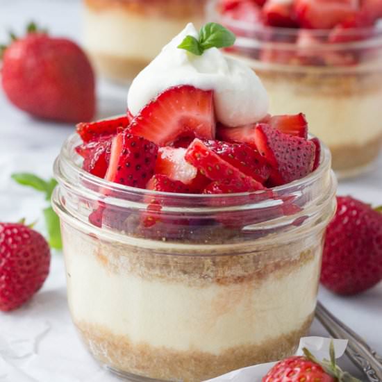 Individual Strawberry Cheesecakes