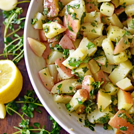 Skinny Garlic Herb Potatoes