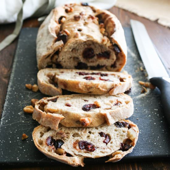 Cinnamon Walnut Cranberry Bread