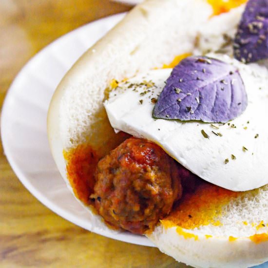 Slow Cooker Caprese Meatball Subs