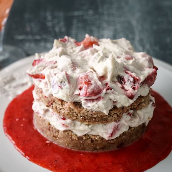 Strawberry Cake with Whipped Cashew Cream