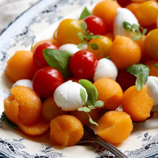 Melon, Tomato, and Mozzarella Salad