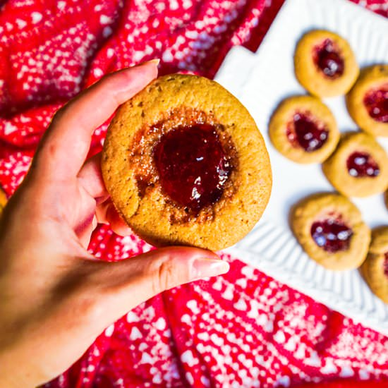 Chewy peanut butter & jelly cookies