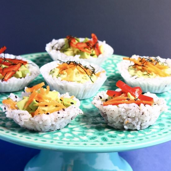 Muffin Tin Sushi Cups (Vegan + GF)
